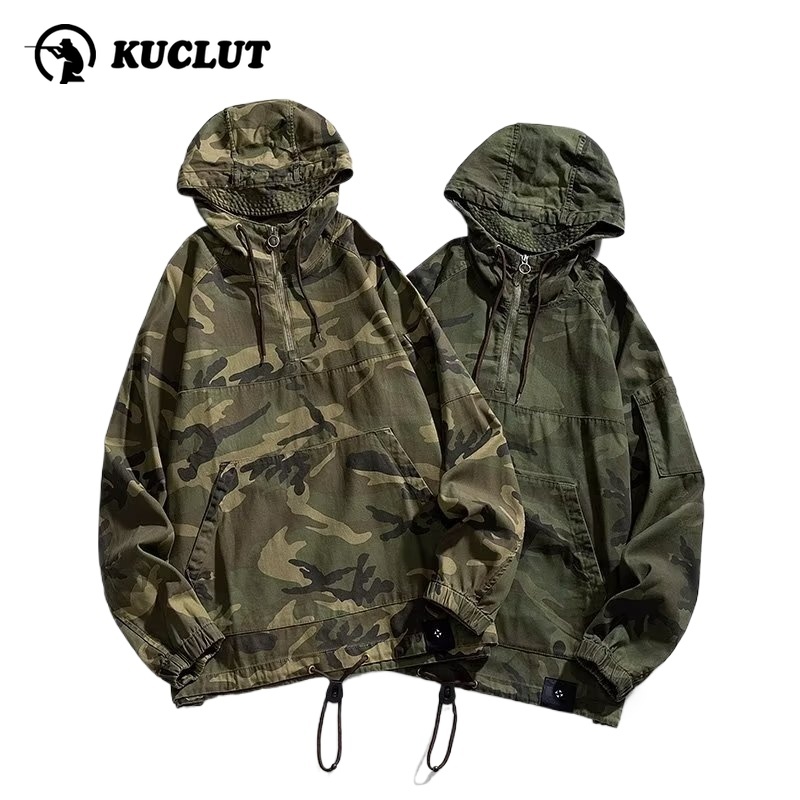 Safari Outdoor Hunting Jackets - Trendy Outerwear Spring Hooded Camouflage Jacket