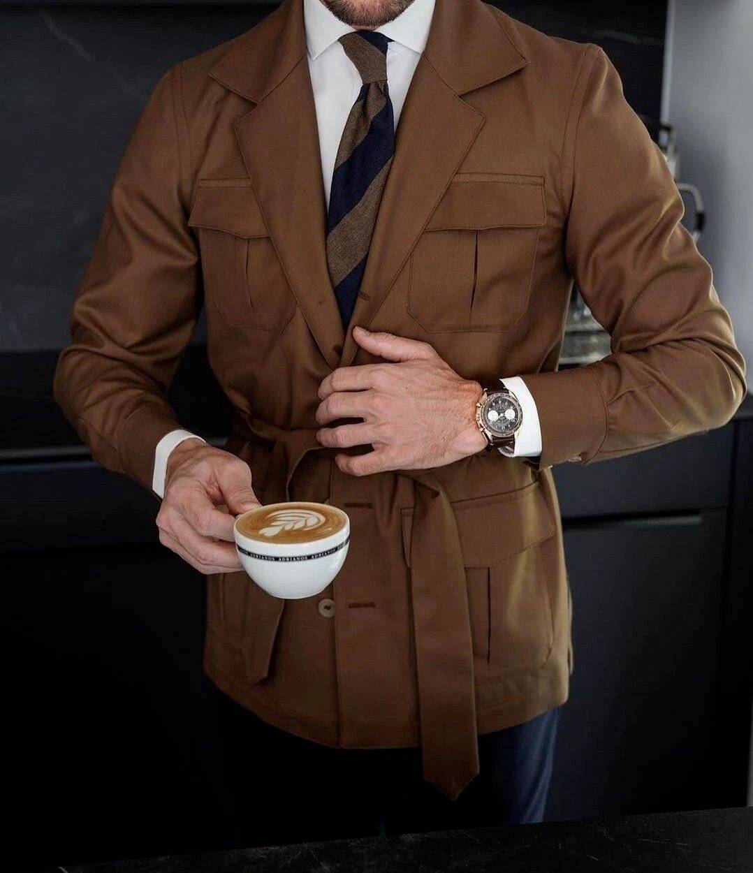 Vintage Italian Mens Belted Bl - Safari Outdoor Hunting Jackets review and price