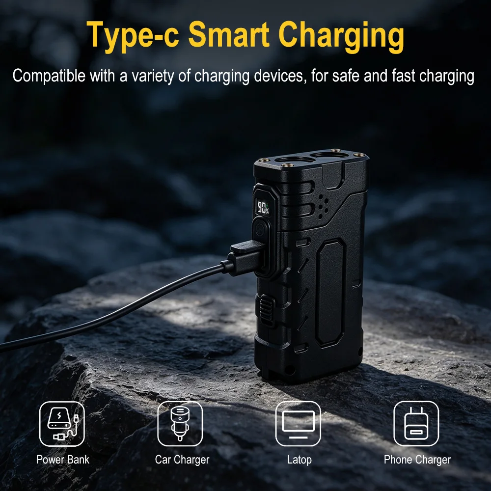 BORUIiT Hand Crank EDC LED Fla - Hunting Fishing Outdoor review and price