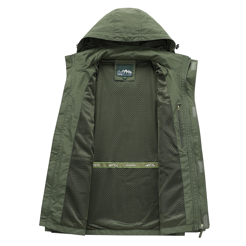 Detachable sleeve windproof ho - Safari Outdoor Hunting Jackets review and price